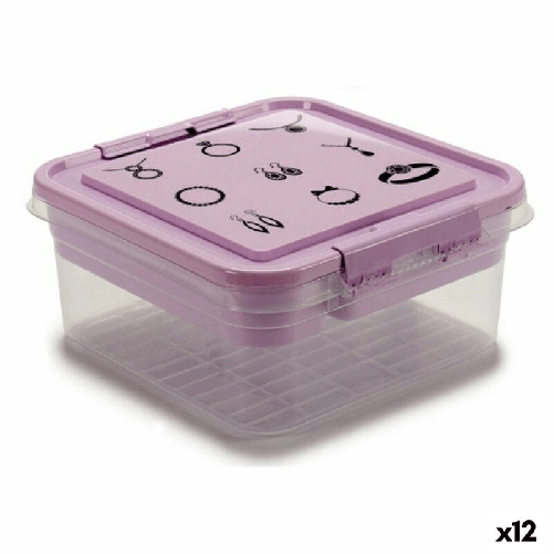 Gondol Scatola-Portagioie Viola Trasparente Plastica 24,5 x 11,5 x 26 cm (12 Unità)
