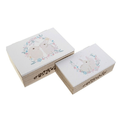 DKD Home Decor Set di Scatole Decorative DKD Home Decor Legno MDF (17 x 12 x 6 cm)