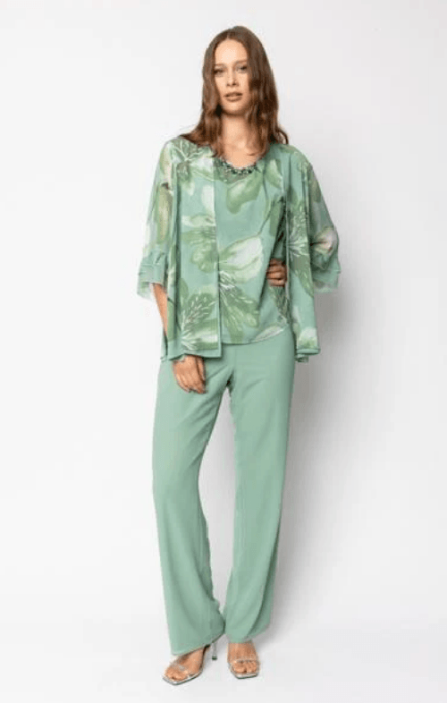 SOLO GIOIE COMPLETO ABITO CERIMONIA DONNA SOLO GIOIE YS5060 TS3071 VERDE ORIGINALE PE 2024 Colore Verde,Taglia IT 53
