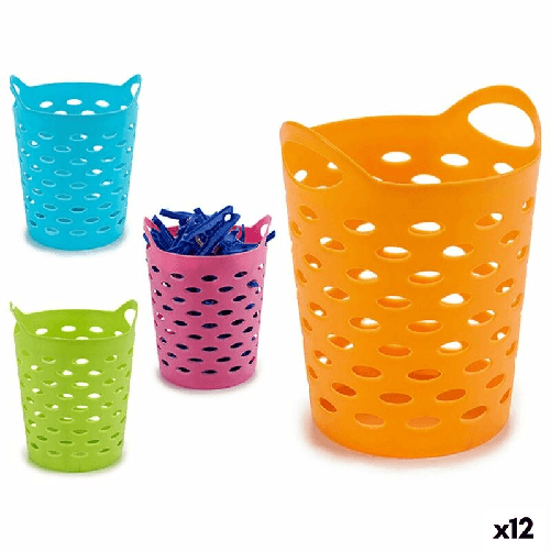 Cestino per Mollette Giallo Azzurro Arancio Rosa polistirene 14 x 17 x 14 cm 14 x 0,175 x 14 cm (12 Unità)
