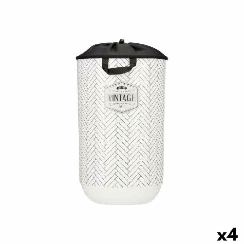 Kipit Cesto per i Panni Kipit Vintage Bianco Plastica 40 L 34 x 52,5 x 34 cm (4 Unità)