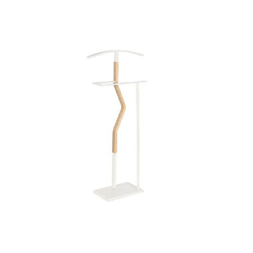DKD Home Decor Attaccapanni da Terra DKD Home Decor Naturale Legno Acciaio Bianco (48 x 20 x 106,5 cm)
