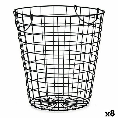 Kinvara Cesto Kinvara W5759-M Nero Acciaio 30 x 30 x 30 cm Con manici (8 Unità)