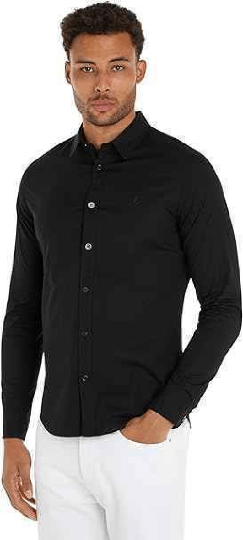 CALVIN KLEIN JEANS CAMICIA CAMICIE UOMO CALVIN KLEIN JEANS J30J324614 BEH NERO ORIGINALE PE 2024 Taglia S,Colore Nero