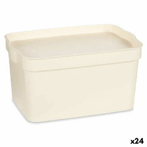 Kipit Scatola portaoggetti con coperchio Kipit TP592-4 Crema Plastica 2,3 L 13,5 x 11 x 20 cm (24 Unità)