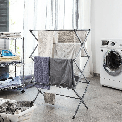 InnovaGoods Stendibiancheria in Metallo Pieghevole ed Estensibile a 3 Altezze Cloxy InnovaGoods 11 sbarre