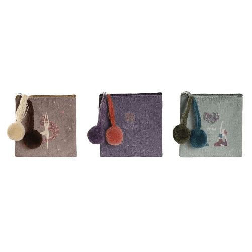 DKD Home Decor Portamonete DKD Home Decor Marrone Verde Bordeaux Yoga (3 Unità)