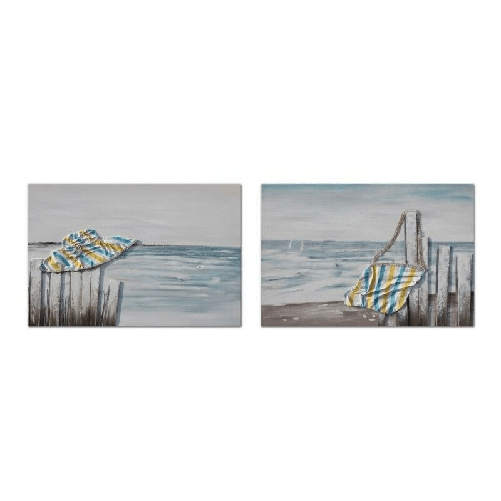 Tela DKD Home Decor Tela Legno MDF 90 x 2,5 x 60 cm