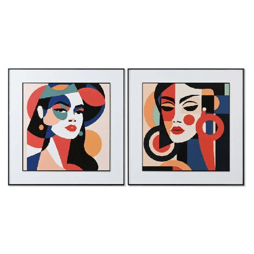 Home ESPRIT Quadro Home ESPRIT Astratto Moderno 80 x 3,5 x 80 cm (2 Unità)
