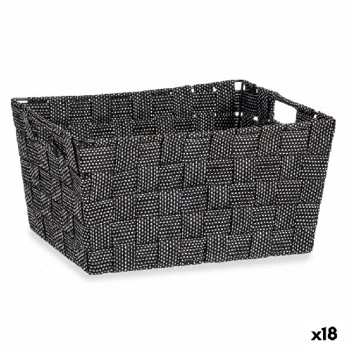 Kipit Cestino Multiuso Kipit A3-6883 Nero Stoffa 30 x 14 x 20 cm 20 x 14 x 30 cm (18 Unità)