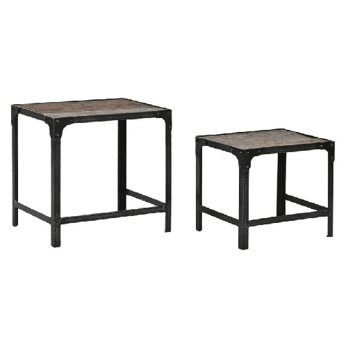 Home ESPRIT Set di 2 tavoli Home ESPRIT Naturale 48 x 36 x 45 cm