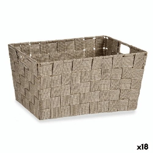 Cestino Multiuso Kipit A3-6883 Marrone Stoffa 5 L 30,4 x 14 x 20 cm (18 Unità)