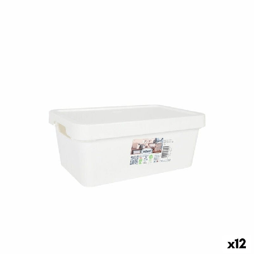Tontarelli Scatola portaoggetti con coperchio Tontarelli Maya Bianco 4,2 L 28 x 18 x 11,2 cm (12 Unità)
