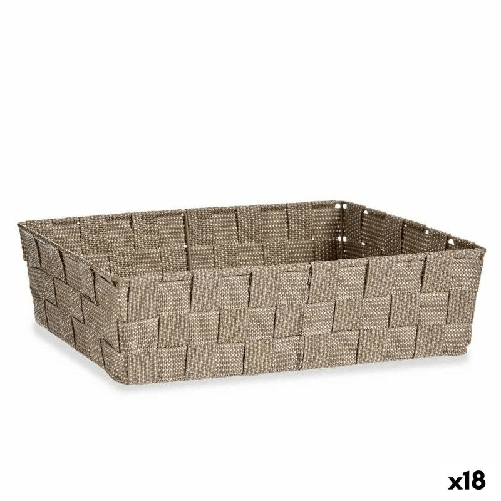 Kipit Cestino Multiuso Kipit A3-6885 Beige Stoffa 3,8 L 34 x 8,5 x 21 cm (18 Unità)