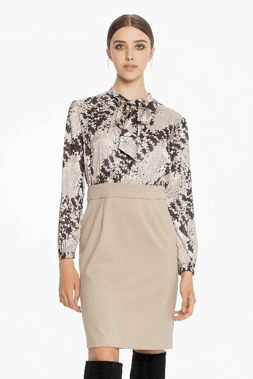 CANNELLA ABITO ABITI VESTITO DONNA CANNELLA 112983 KASH ORIGINAL AI 2019 20 NEW Colore Beige,Taglia IT 46
