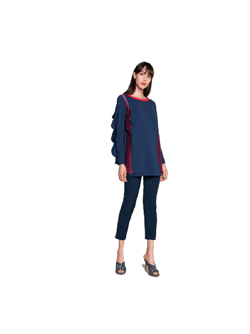 HANITA PANTALONE PANTALONI ELEGANTE DONNA HANITA HP7552037 BLU ORIGINALE AI Colore Blu,Taglia IT 40