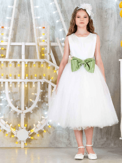 LES GAMINS ABITO VESTITO CERIMONIA BAMBINA LES GAMINS LG307710B COTONE ORIGINALE PE 2020 Colore Bianco,Taglia 4 anni