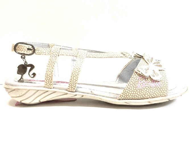 BARBIE SCARPE SANDALO SANDALI BAMBINA BARBIE MIDORI 040B10 ECO PELLE ORIGINAL PE NEW Taglia 34,Colore Beige