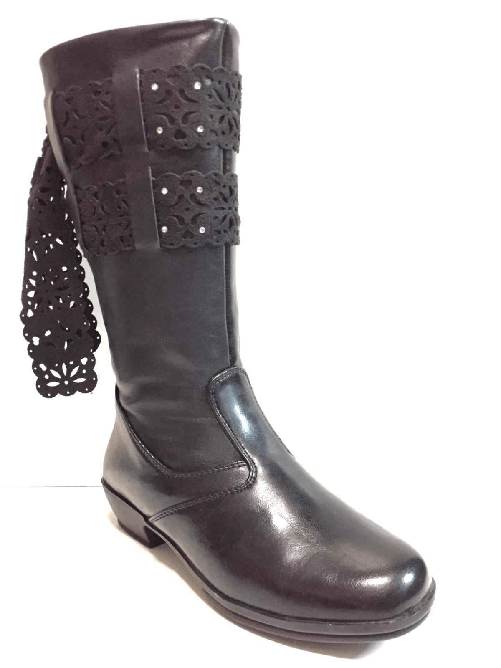 ASSO SCARPE STIVALE STIVALI BAMBINA ASSO I 20107 ECO PELLE NERO ORIGINALE AI NEW Colore Nero,Taglia 24