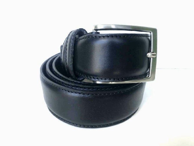 ARTIGIANALE CINTA CINTURA CINTURE UOMO ARTIGIANALE VERA PELLE VITELLO NERO FIBBIA NEW Colore Nero,Taglia 52/54 120 cm