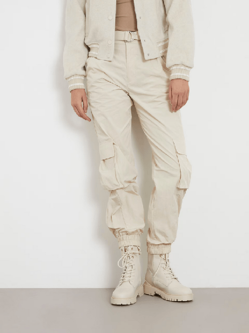 GUESS PANTALONE PANTALONI CARGO DONNA GUESS W4RB18WFVV0 G1M5 BEIGE ORIGINALE PE 2024 Colore Beige,Taglia XL