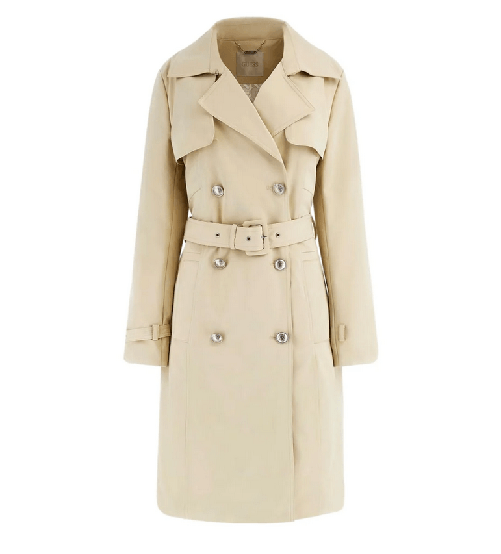 GUESS GIUBBINO CAPPOTTO TRENCH DONNA GUESS W4RL00WF5Z2 G1L7 BEIGE ORIGINALE PE 2024 Colore Beige,Taglia XL