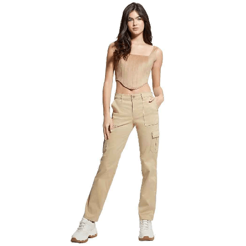 GUESS PANTALONE PANTALONI CARGO DONNA GUESS W4RB59W93CL G1L7 BEIGE ORIGINALE PE 2024 Colore Beige,Taglia M
