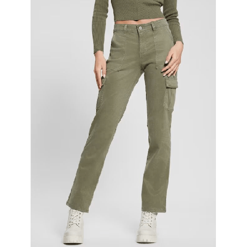 GUESS PANTALONE PANTALONI CARGO DONNA GUESS W4RB59W93CL G831 VERDE ORIGINALE PE 2024 Colore Verde,Taglia L