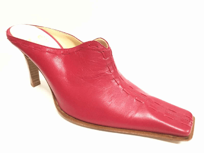LC SCARPE DECOLTE SABOT DONNA LC 1008 PELLE ROSSO ORIGINALE PE Colore Rosso,Taglia 37