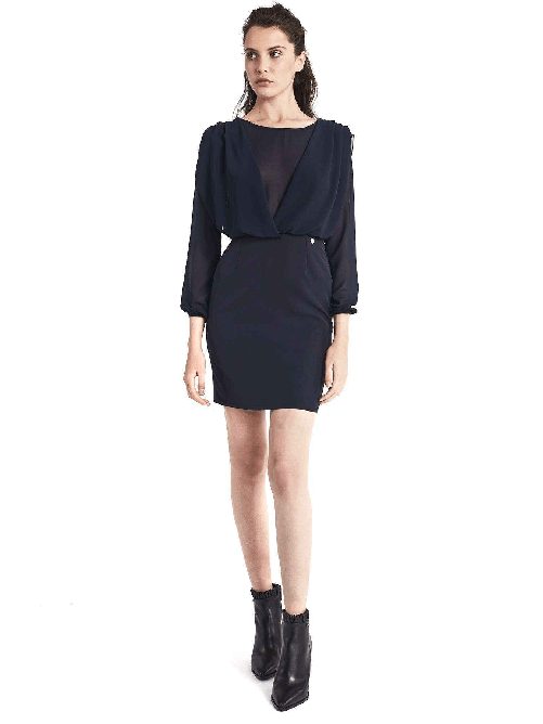 GAUDI' ABITO VESTITO TUBINO DONNA GAUDI 821BD15021 2912 ORIGINALE AI NEW Colore Blu,Taglia IT 46