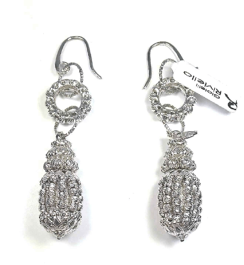 RIVIELLO ORECCHINI AGO DONNA ARGENTO RIVIELLO ORIGINALI EARRING SILVER SFERE RIGATE NEW Colore Argento,Taglia Unica