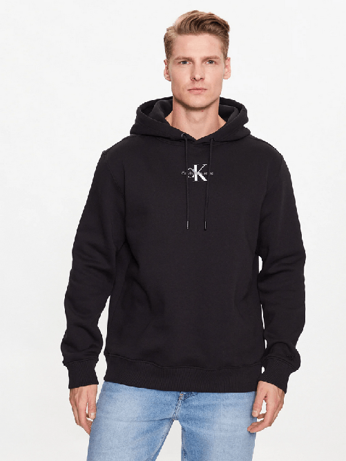 CALVIN KLEIN JEANS MAGLIA FELPA UOMO CALVIN KLEIN JEANS J30J323749 COTONE BEH NERO ORIGINALE 2024 Colore Nero,Taglia XS