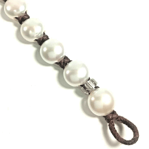 MIMI' BRACCIALE BRACCIALI UOMO MIMI ORIGINALE B5301AR L 17 PERLE ARGENTO 925 CM NUOVO Colore Bianco,Taglia Unica