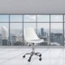 Tezeta Poltrona da ufficio LC719 in plastica colore bianco con base cromata