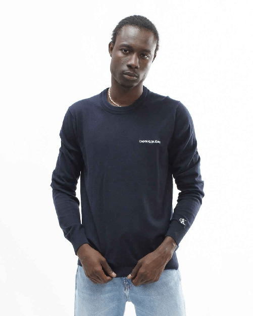CALVIN KLEIN JEANS MAGLIA FELPA UOMO CALVIN KLEIN JEANS J30J315616 CHW COTONE ORIGINALE PE 2021 Colore Blu,Taglia XXL