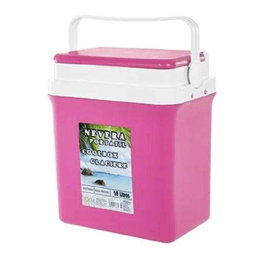 Frigo Borsa Termica Rosa Portatile Con Coperchio Piatto Da 18 Lt Con Maniglia 017080 -