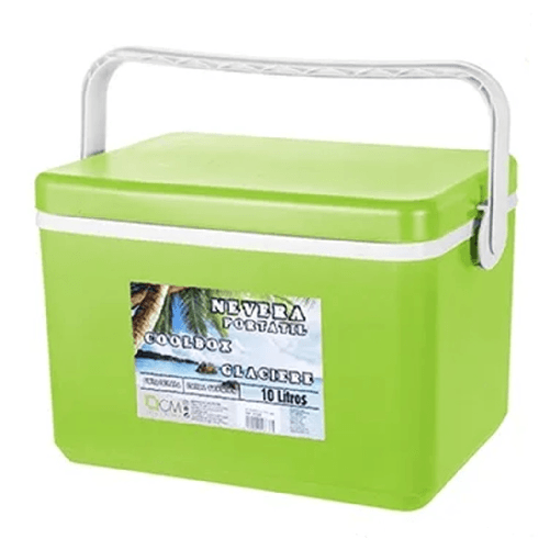 TrAdE Shop Traesio Frigo Borsa Termica Frigorifero Portatile Con Coperchio Piatto Da 10 Lt Con Maniglia - Colore Verde Chiaro