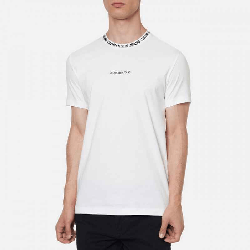 CALVIN KLEIN JEANS MAGLIA T SHIRT UOMO CALVIN KLEIN JEANS J30J316053 YAF COTONE ORIGINALE PE 2021 Colore Bianco,Taglia L