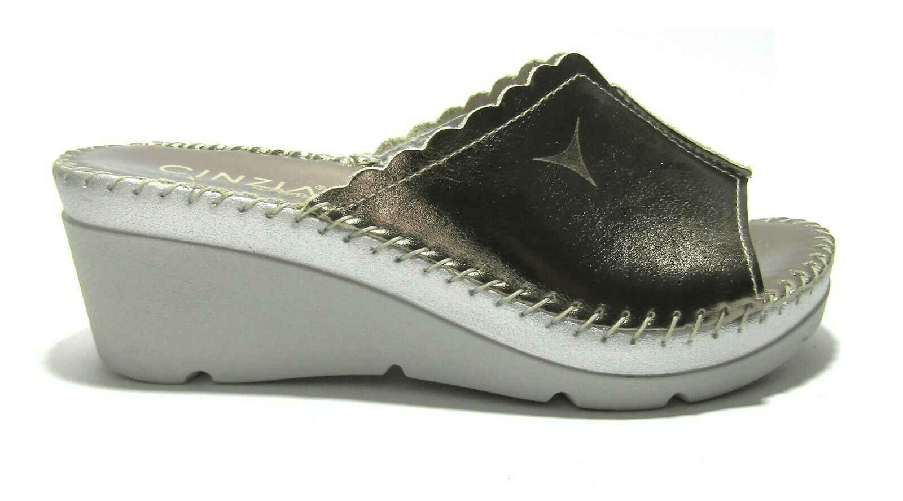 CINZIA SOFT SCARPE CIABATTE DONNA CINZIA SOFT IU552012 NL 003 PELLE GRIGIO ORIGINALE PE 2022 Colore Grigio,Taglia 40