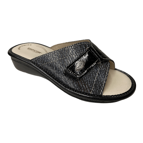 SANYCOM SCARPE CIABATTE CIABATTA DONNA SANYCOM 1025 PELLE NERO ORIGINALE PE 2021 Colore Nero,Taglia 39