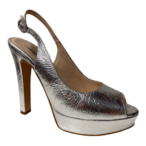 LORENZO MARI SCARPE SANDALO TACCO DONNA LORENZO MARI LOR1010 PELLE SILVER ORIGINALE PE Colore Argento,Taglia 38