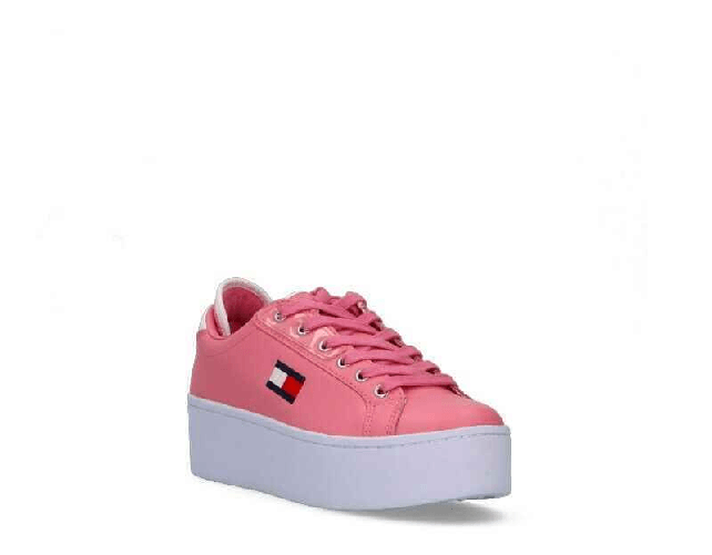 TOMMY JEANS SCARPE SNEAKERS DONNA TOMMY JEANS EN0EN00718 ECO PELLE TF4 ORIGINALE PE Colore Rosa,Taglia 36