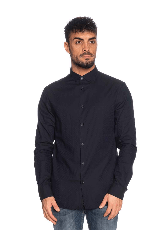 AX ARMANI EXCHANGE CAMICIA CAMICIE UOMO AX ARMANI EXCHANGE 6GZC19 ZNSFZ COTONE 7546 ORIGINALE PE Colore Blu,Taglia XS
