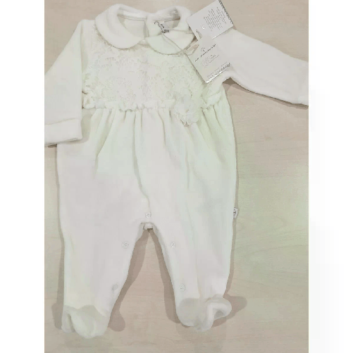 Nazareno Gabrielli Nazzareno Gabrielli Tutina Neonata In Ciniglia NG-2210 Bianco