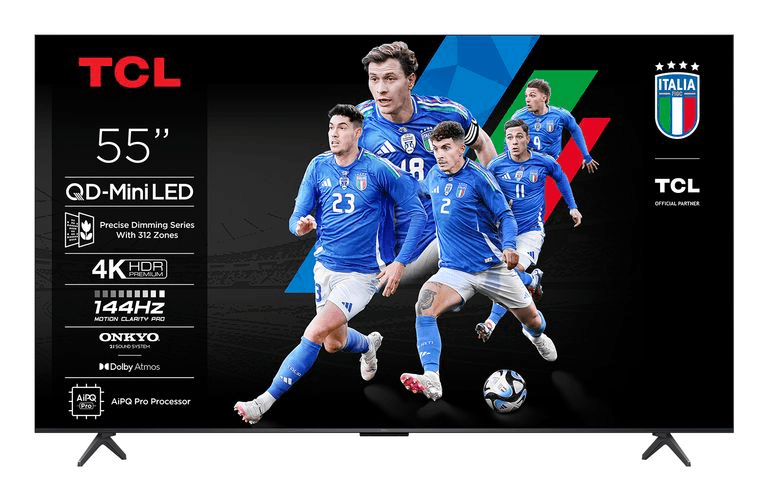 Tcl q6c serie smart tv qd-miniled 4k 55" 55q6c, audio onkyo 2.1, dolby vision iq & atmos