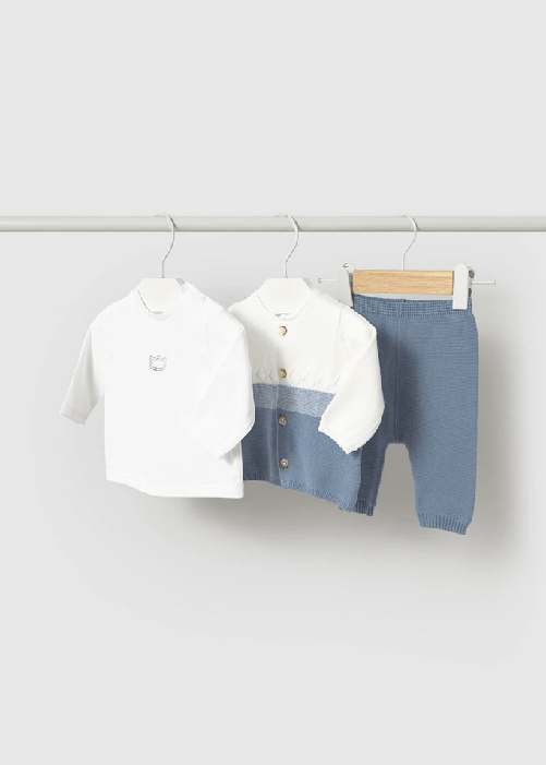 MAYORAL COMPLETO CARDIGAN GHETTINA MAGLIA NEONATO MAYORAL 1558 85 BLU ORIGINALE PE 2025 Colore Blu,Taglia 1 / 2 mesi