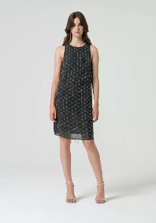 FRACOMINA ABITO VESTITO DONNA FRACOMINA FQ25SD1006W412R9 NERO ORIGINALE PE 2025 Colore Nero,Taglia M