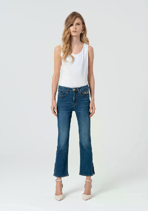 FRACOMINA PANTALONE JEANS DONNA FRACOMINA FP25SV9005D46093 COTONE BLU ORIGINALE PE 2025 Colore Blu,Taglia IT 40