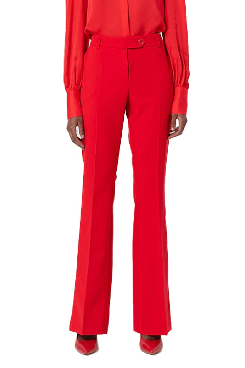 FRACOMINA PANTALONE PANTALONI DONNA FRACOMINA FR25SVA004W42901 ROSSO ORIGINALE PE 2025 Colore Rosso,Taglia IT 44