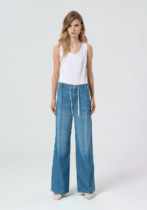 FRACOMINA PANTALONE JEANS DONNA FRACOMINA FP25SV2005D46202 COTONE BLU ORIGINALE PE 2025 Colore Blu,Taglia IT 44